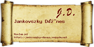 Jankovszky Dénes névjegykártya